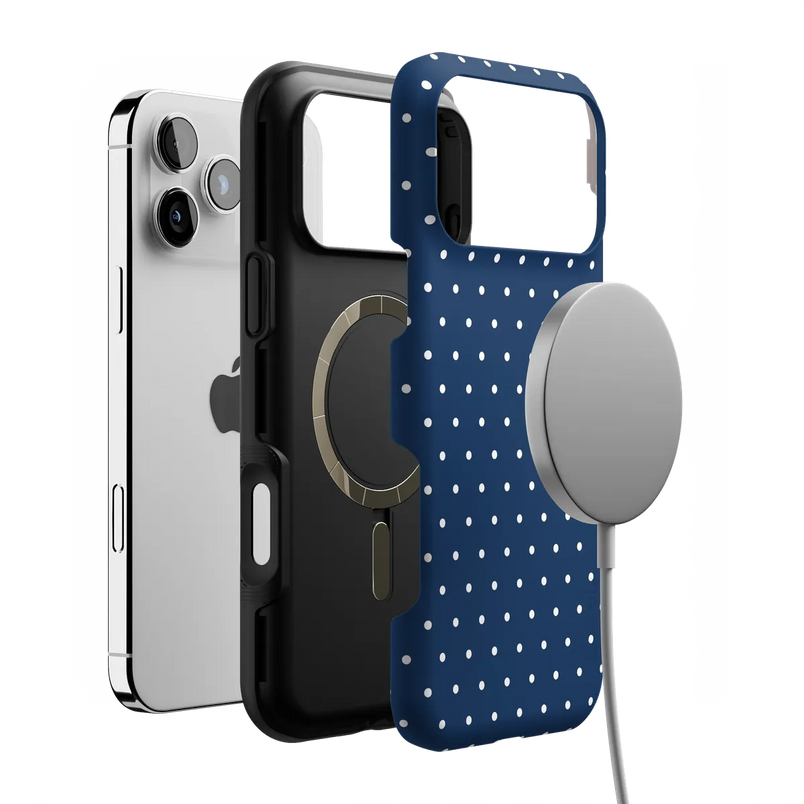 On the Dot | Navy Polka Dot Case