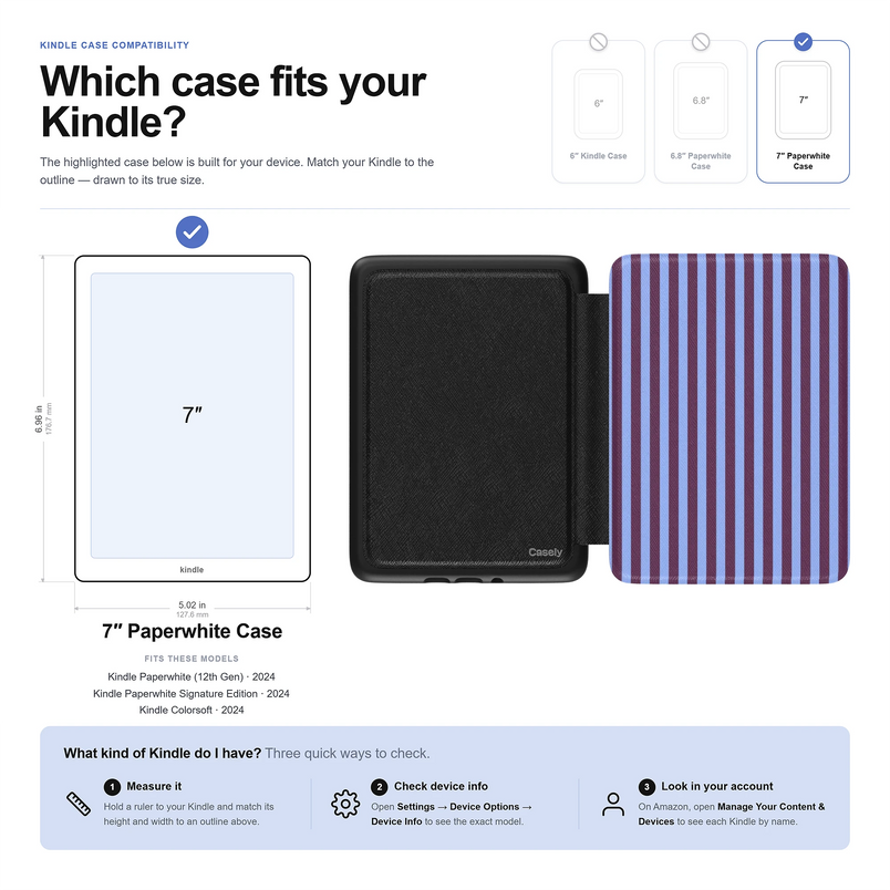 Perfect Stripes | Purple & Blue Stripes Kindle Case