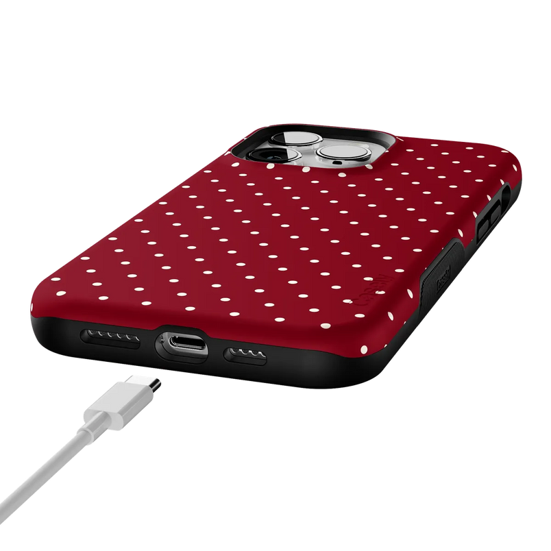 On the Dot | Maroon Polka Dot Case