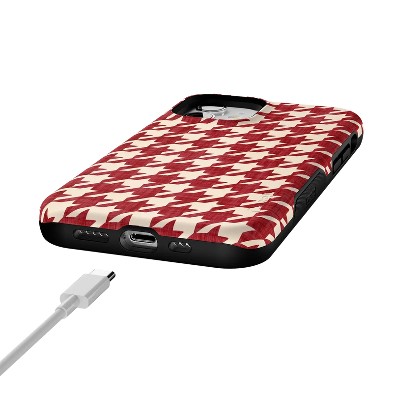 Scarlet Stitch | Red Houndstooth Case