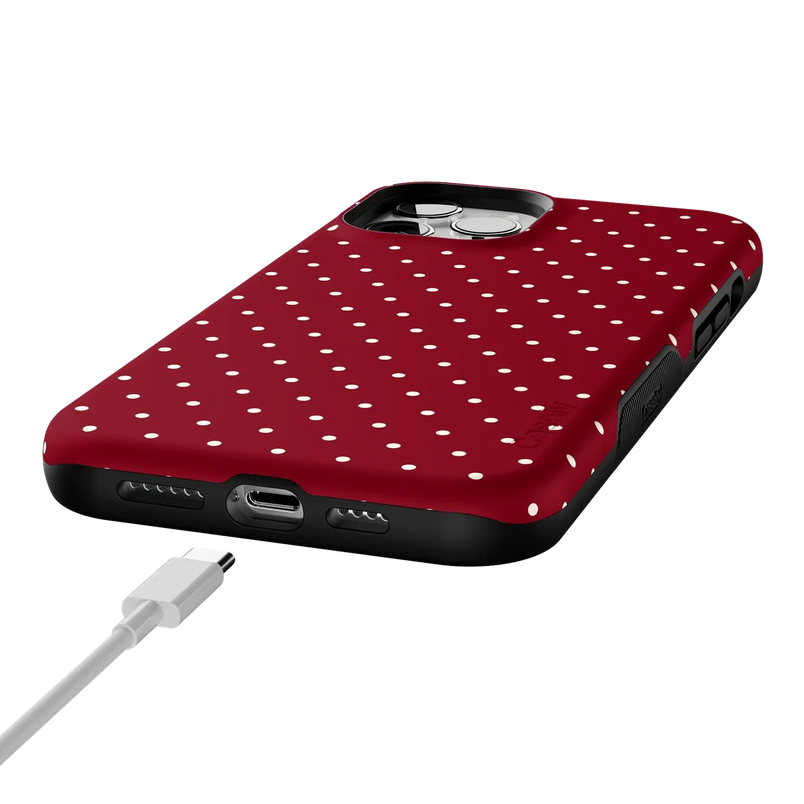 On the Dot | Maroon Polka Dot Case