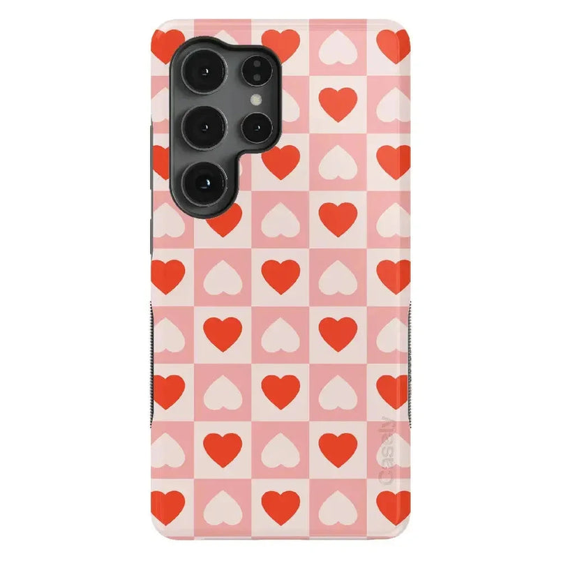 King of My Heart | Checkered Hearts Case Phone Case Casetry Bold Flex + MagSafe® Galaxy S25 Ultra 