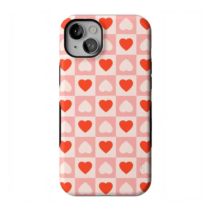 King of My Heart | Checkered Hearts Case Phone Case Casetry Bold Flex + MagSafe® iPhone 14 Plus