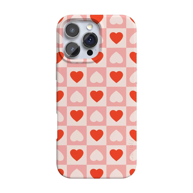 King of My Heart | Checkered Hearts Case Phone Case Casetry Classic + MagSafe® iPhone 16 Pro Max 