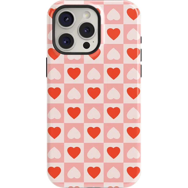 King of My Heart | Checkered Hearts Case Phone Case Casetry Essential + MagSafe® iPhone 15 Pro