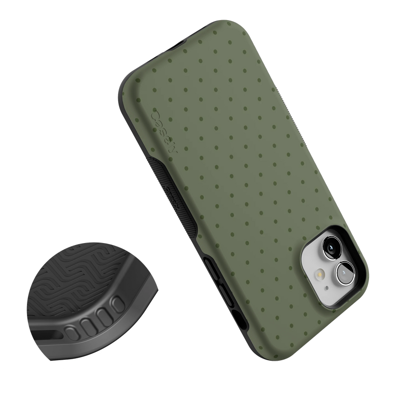 On the Dot | Olive Green Polka Dot Case