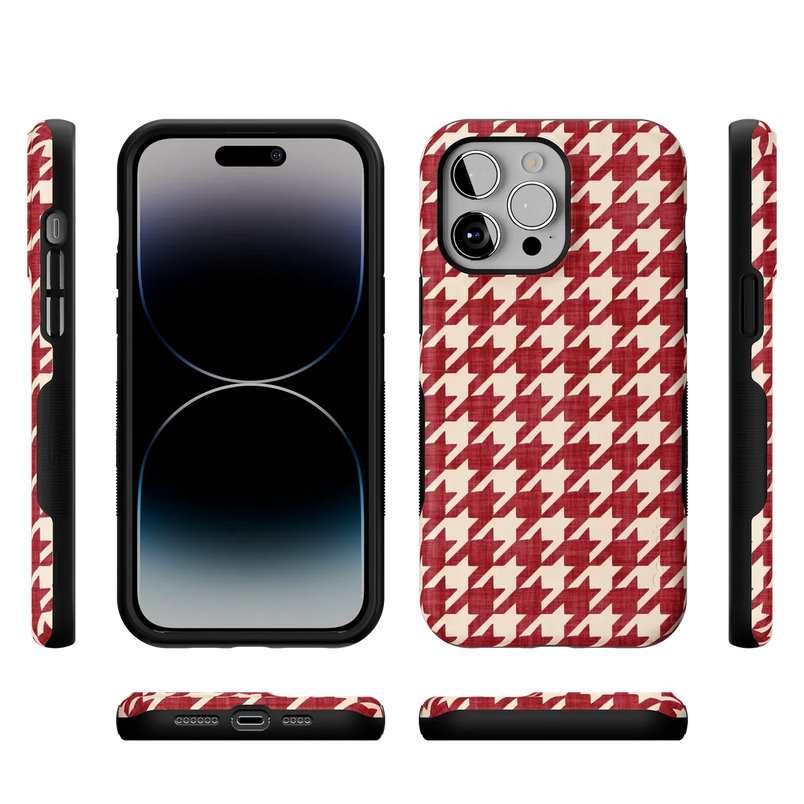 Scarlet Stitch | Red Houndstooth Case