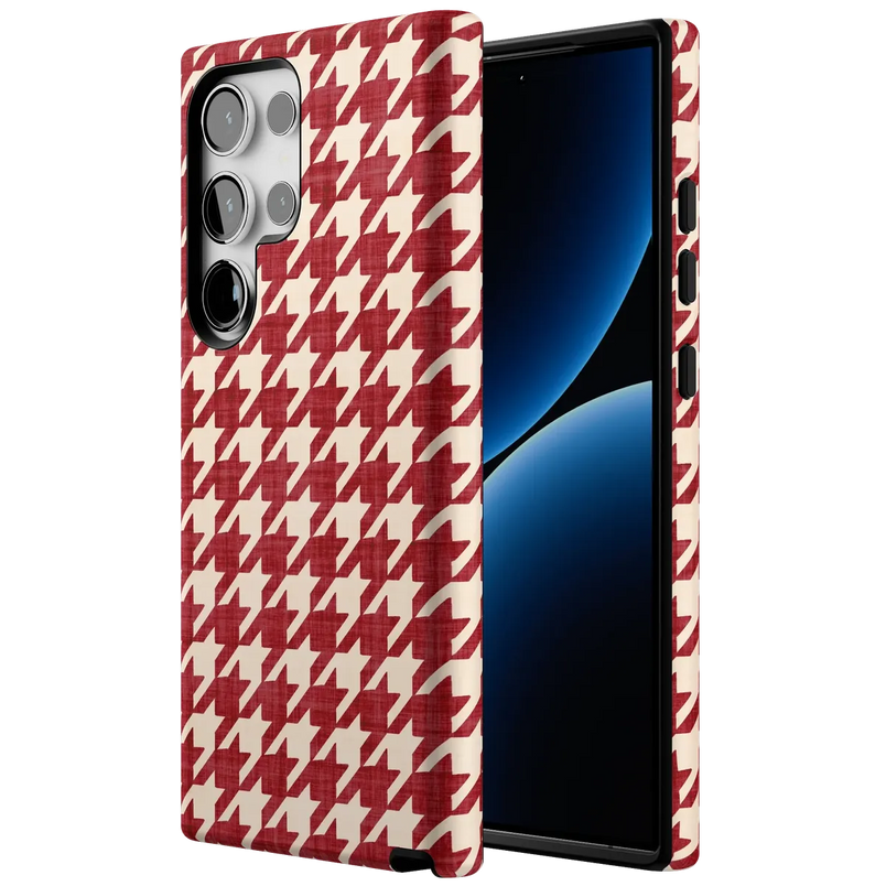 Scarlet Stitch | Red Houndstooth Case