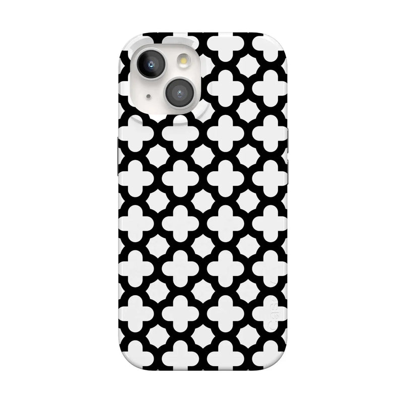 Lattice Tile | High Contrast Design Case Phone Case Casetry Classic + MagSafe® iPhone 15 