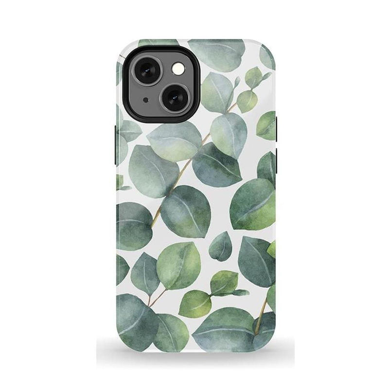 Leaf Me Alone | Green Floral Print Case iPhone Case get.casely Essential + MagSafe® iPhone 13 Mini 