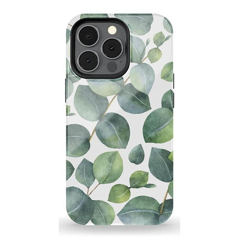 Leaf Me Alone | Green Floral Print Case iPhone Case get.casely Essential + MagSafe® iPhone 13 Pro 