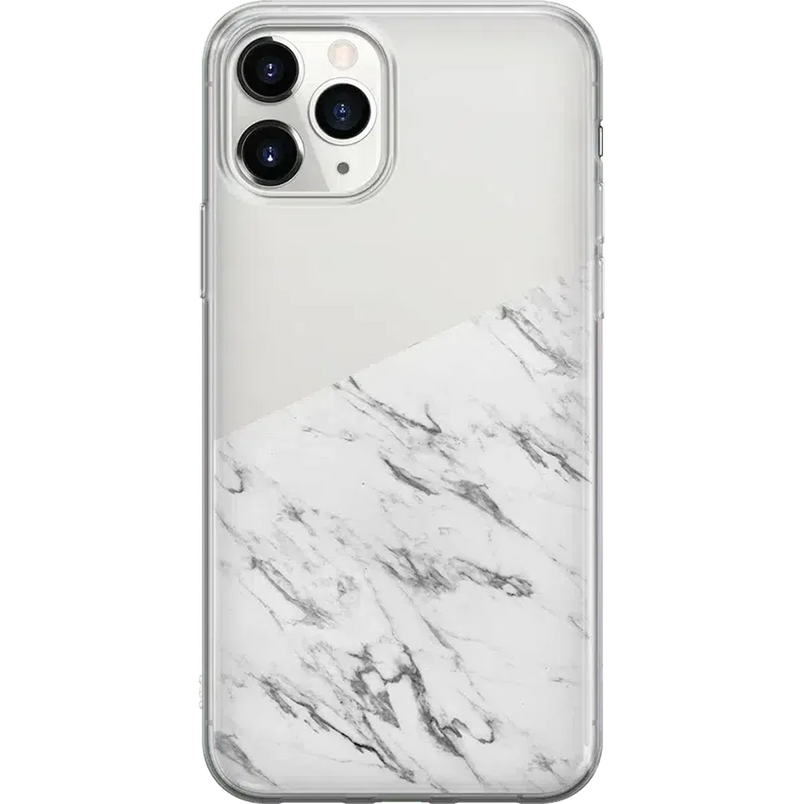 Let's Split | Half White Clear Marble Case iPhone Case get.casely Classic iPhone 11 Pro Max 