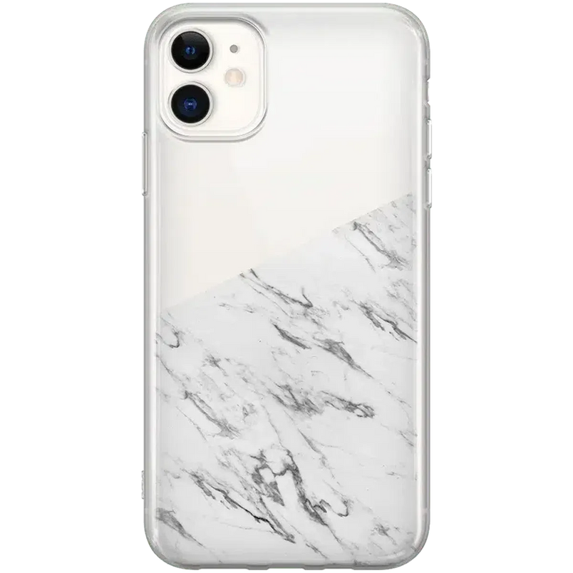 Let's Split | Half White Clear Marble Case iPhone Case get.casely Classic iPhone 11 