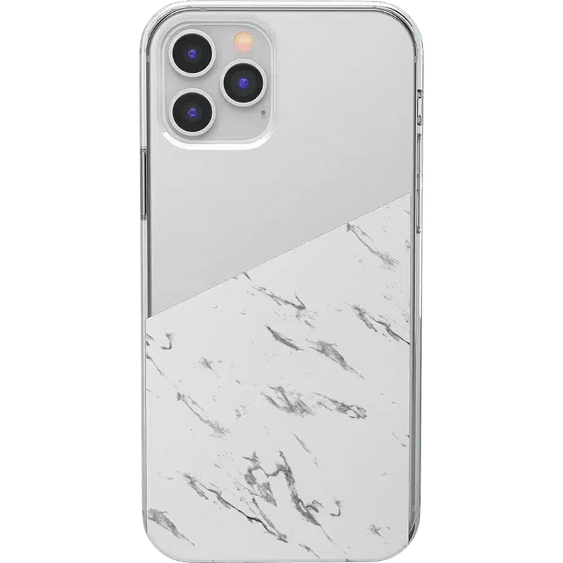 Let's Split | Half White Clear Marble Case iPhone Case get.casely Classic iPhone 12 Pro 