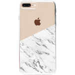 Let's Split | Half White Clear Marble Case iPhone Case get.casely Classic iPhone 6/7/8 Plus 