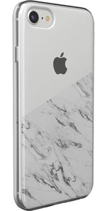 Let's Split | Half White Clear Marble Case iPhone Case get.casely 