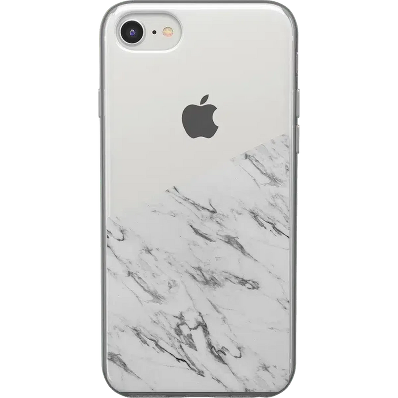 Let's Split | Half White Clear Marble Case iPhone Case get.casely 