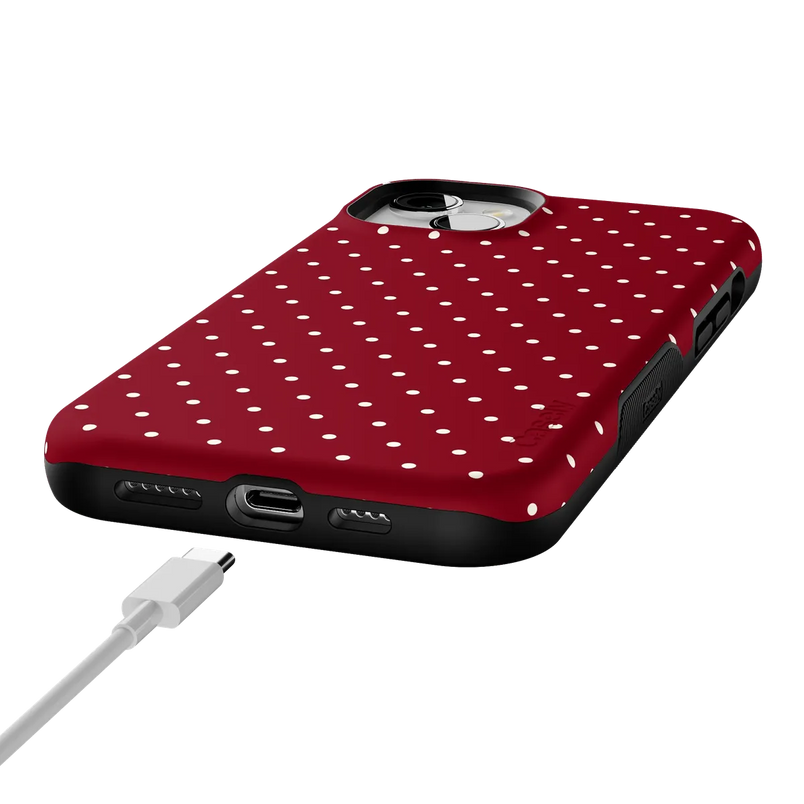 On the Dot | Maroon Polka Dot Case