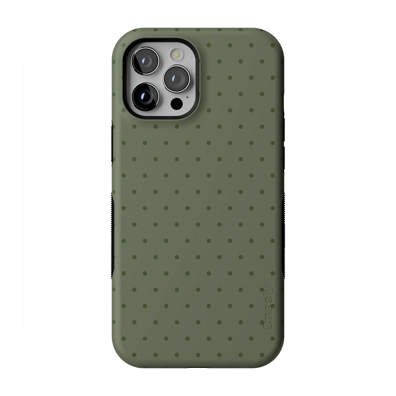On the Dot | Olive Green Polka Dot Case - iPhone 12 Pro