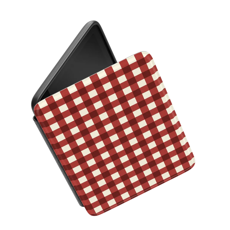 Checked Twice | Red Plaid Kindle Case