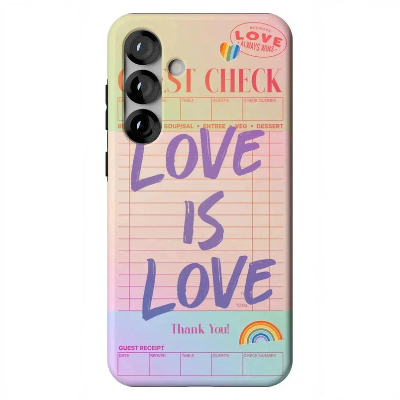 Love is Love | Guest Check Pride Case Phone Case Casetry Essential + MagSafe® Galaxy S25 Plus