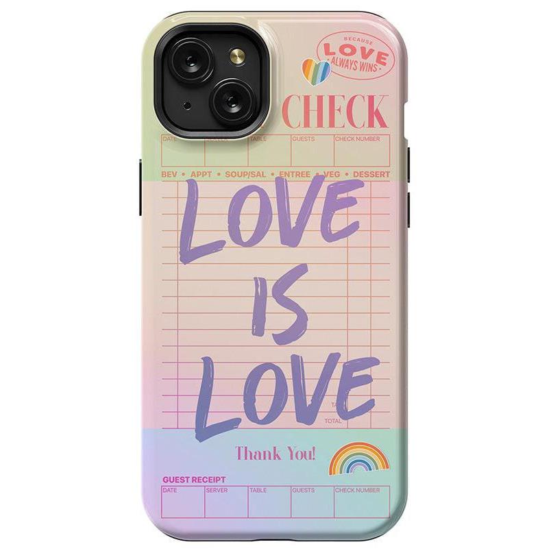 Love is Love | Guest Check Pride Case Phone Case Casetry Essential + MagSafe® iPhone 15 Plus