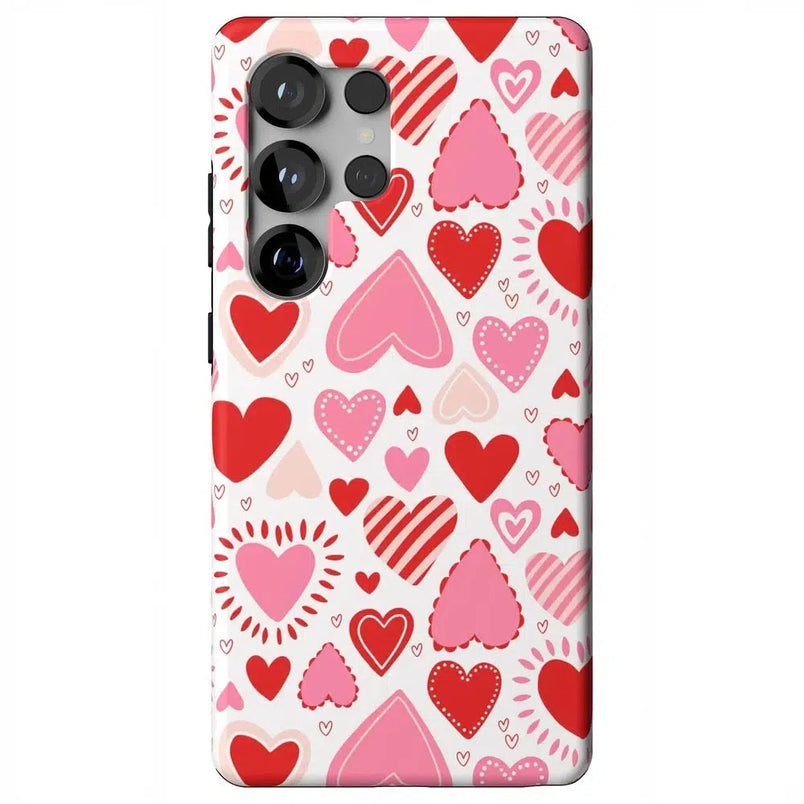 Love Struck | Heart Stickers Case Phone Case Casetry Essential + MagSafe® Galaxy S25 Ultra