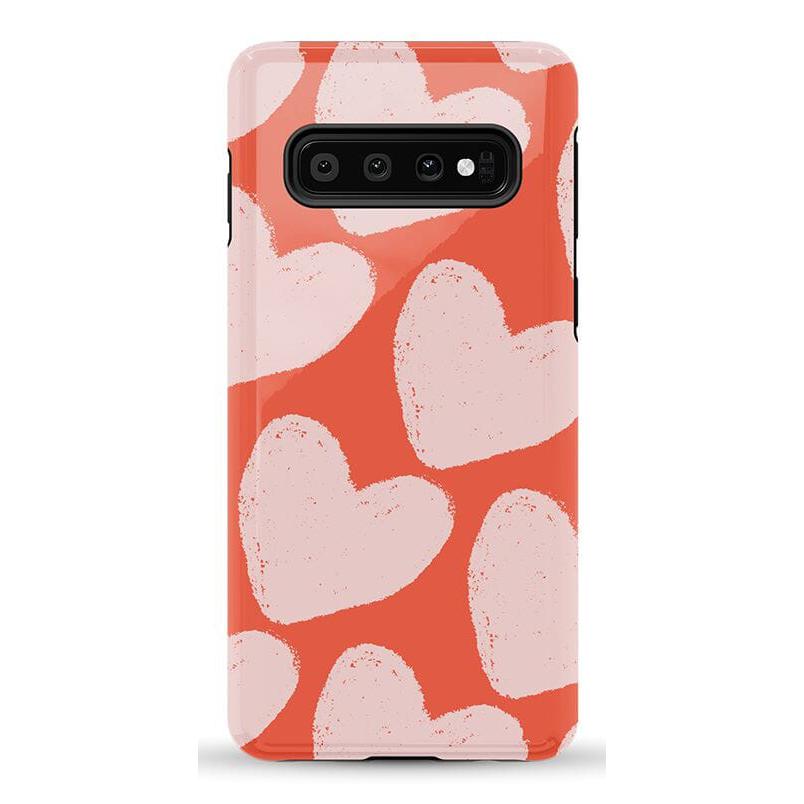 The Valentine's Collection | Red Painted Hearts Case Phone Case Casetry Essential Galaxy S10
