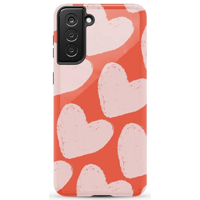 The Valentine's Collection | Red Painted Hearts Case Phone Case Casetry Essential Galaxy S22