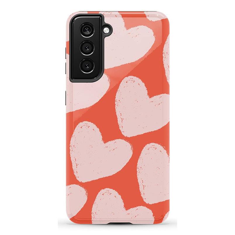 The Valentine's Collection | Red Painted Hearts Case Phone Case Casetry Essential Galaxy S21 Plus