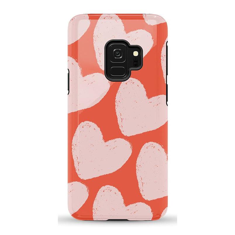 The Valentine's Collection | Red Painted Hearts Case Phone Case Casetry Essential Galaxy S9