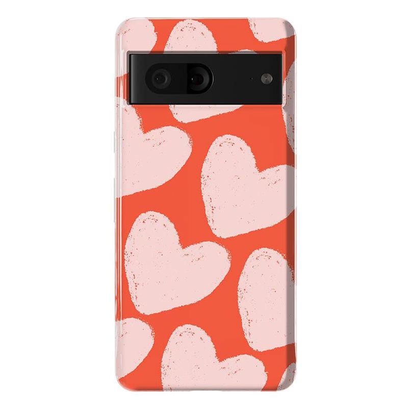 The Valentine's Collection | Red Painted Hearts Case Phone Case Casetry Essential Google Pixel 7
