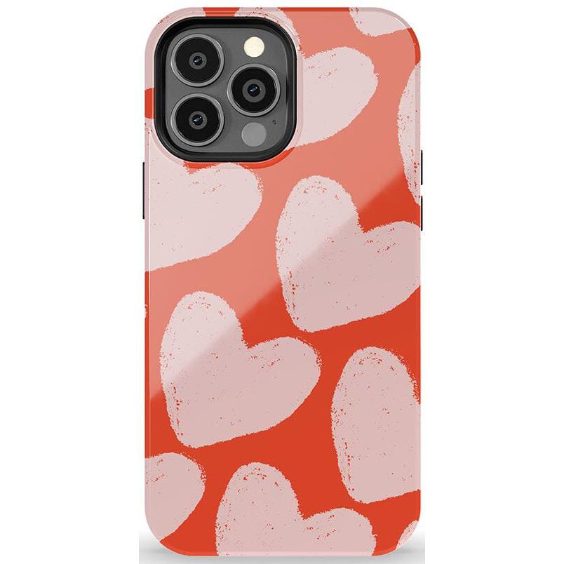The Valentine's Collection | Red Painted Hearts Case Phone Case Casetry Essential + MagSafe® iPhone 13 Pro Max