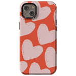 The Valentine's Collection | Red Painted Hearts Case Phone Case Casetry Essential + MagSafe® iPhone 14 Plus