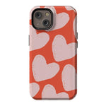 The Valentine's Collection | Red Painted Hearts Case Phone Case Casetry Essential + MagSafe® iPhone 14