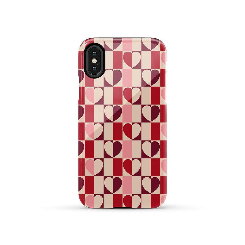 Love's a Game | Retro Hearts Case Phone Case Casetry Essential iPhone X / XS 