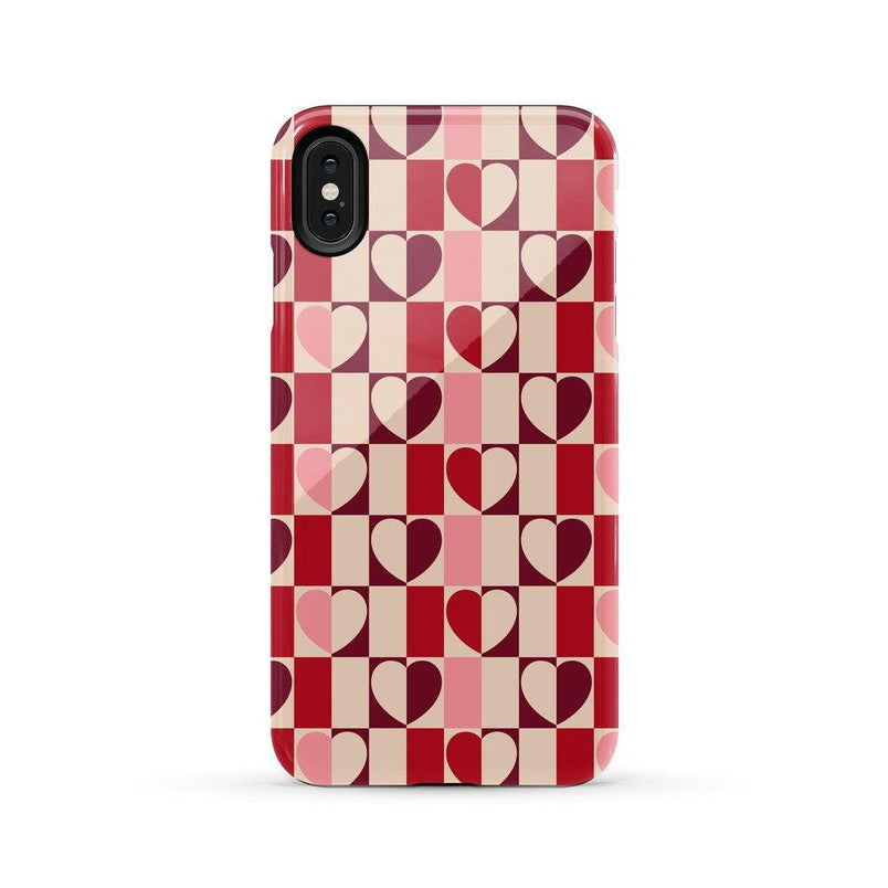 Love's a Game | Retro Hearts Case Phone Case Casetry Essential iPhone XS Max 