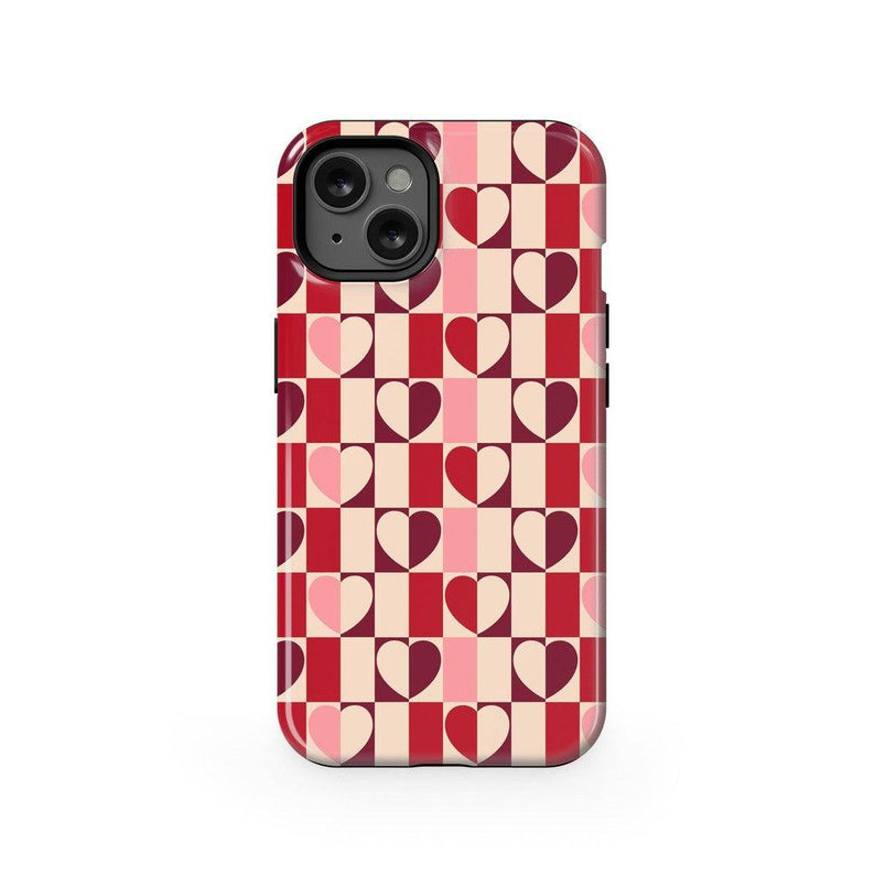 Love's a Game | Retro Hearts Case Phone Case Casetry Essential + MagSafe® iPhone 13