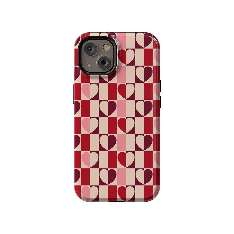 Love's a Game | Retro Hearts Case Phone Case Casetry Essential + MagSafe® iPhone 14