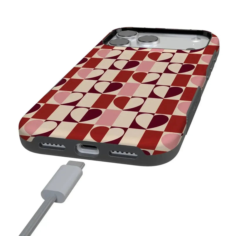 Love's a Game | Retro Hearts Case Phone Case Casetry