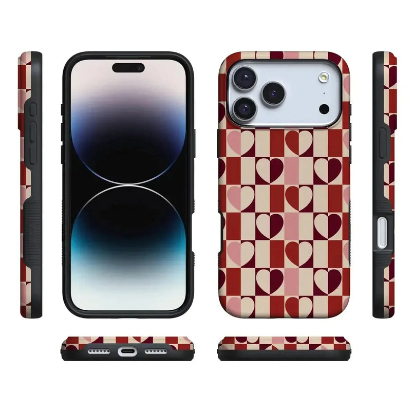 Love's a Game | Retro Hearts Case Phone Case Casetry
