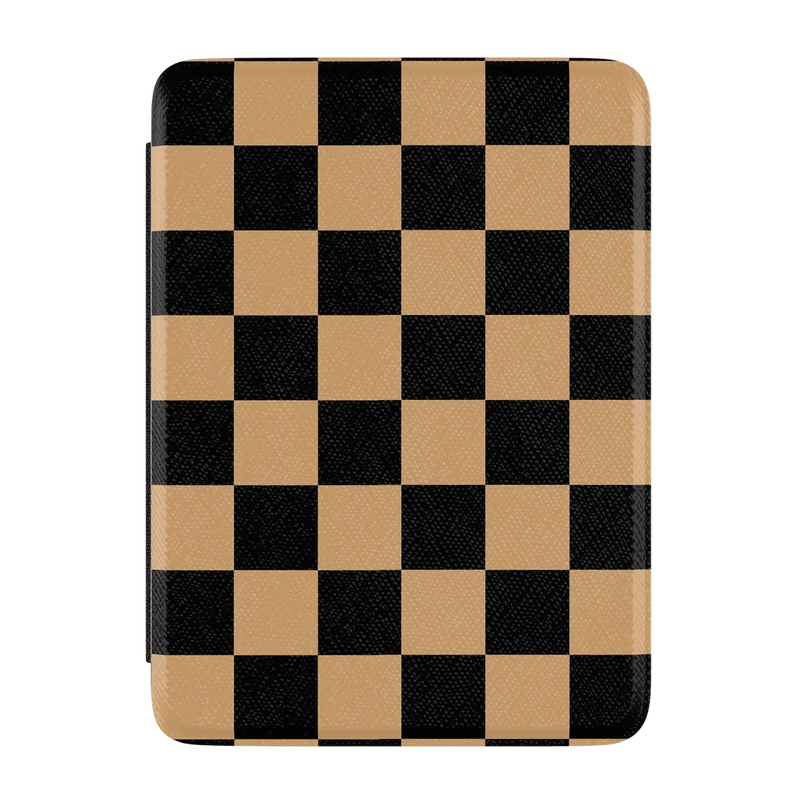 Fit Check | Black & Brown Checkerboard Kindle Case | Casely