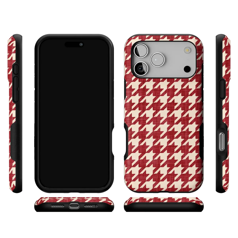 Scarlet Stitch | Red Houndstooth Case