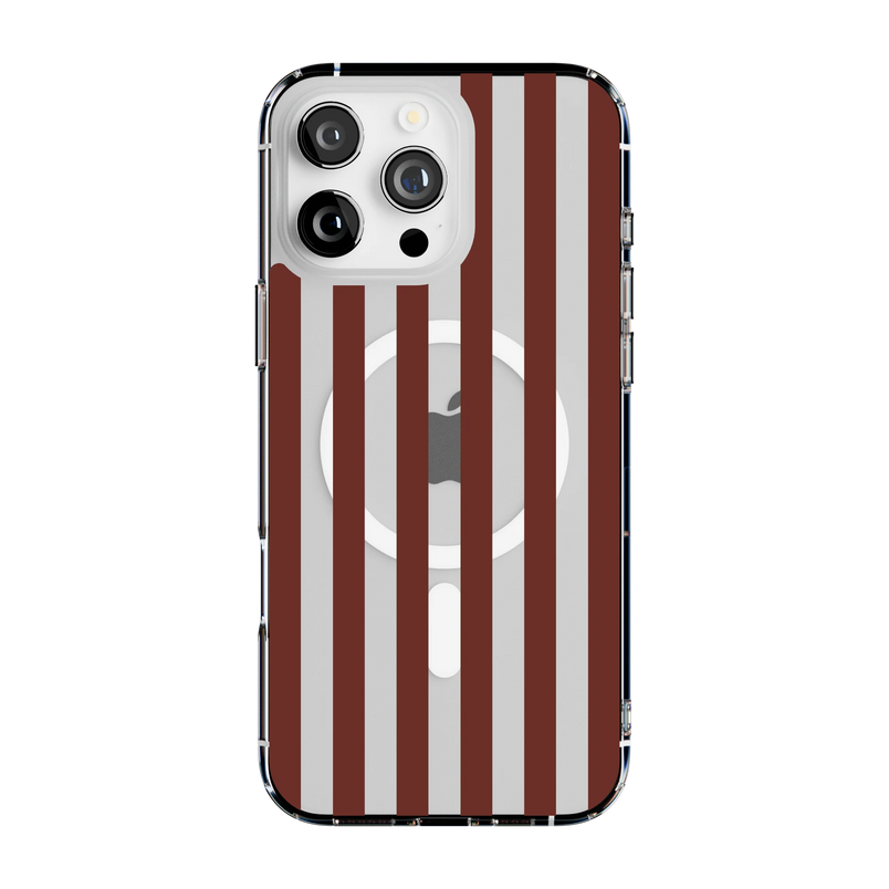 Sunday in Brooklyn | Burgundy Stripes Case - iPhone 16 Pro