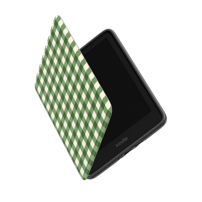 Checked Twice | Green Plaid Kindle Case