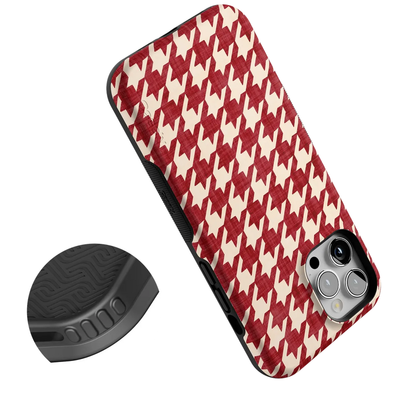 Scarlet Stitch | Red Houndstooth Case