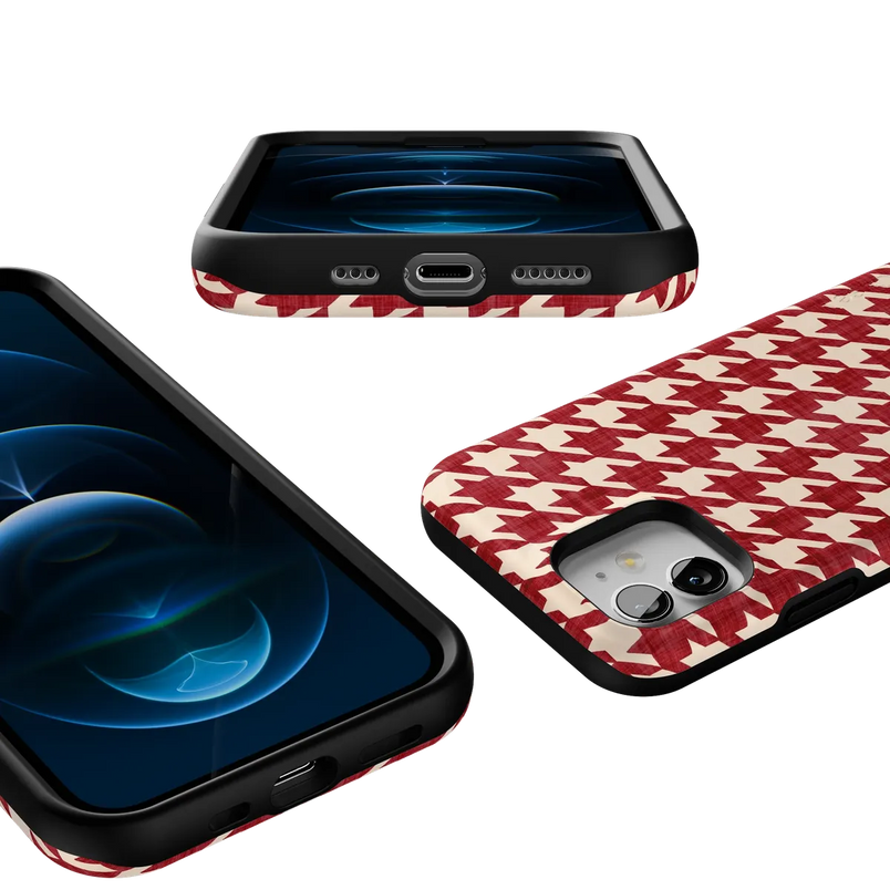 Scarlet Stitch | Red Houndstooth Case