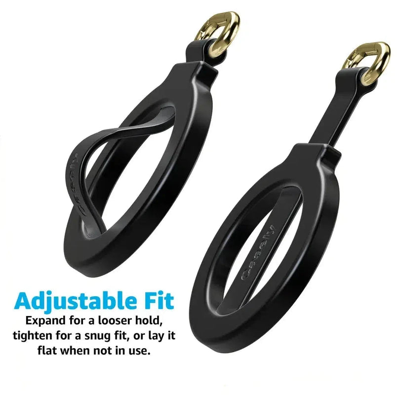 MagRing+ | Black Magnetic Adjustable Phone Ring with Keychain MagRing+ get.casely 