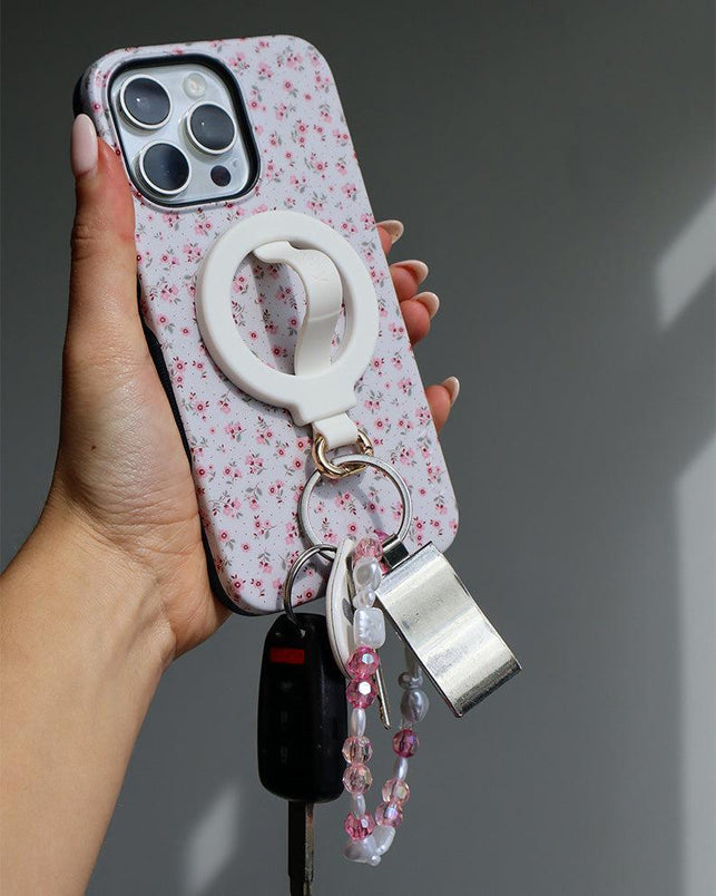 MagRing+ | Bone White Magnetic Adjustable Phone Ring with Keychain MagRing+ get.casely 