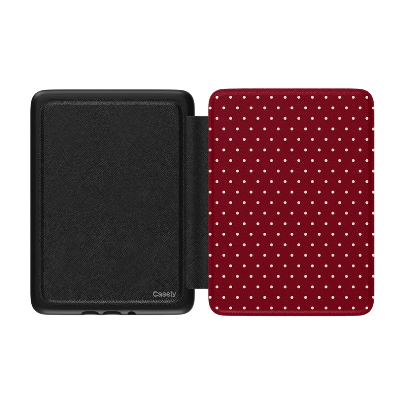 On the Dot | Maroon Polka Dot Kindle Case